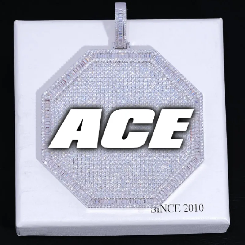 CUSTOM LETTER NECKLACE 3D BIG OCTAGON sold by The GUU Shop