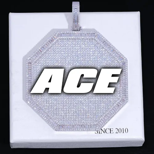 CUSTOM LETTER NECKLACE 3D BIG OCTAGON sold by The GUU Shop