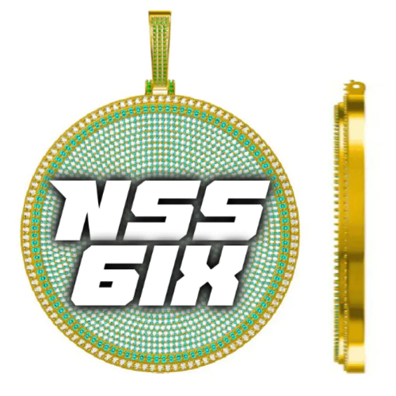 CUSTOM LETTER NECKLACE 3D BIG DISC sold by The GUU Shop