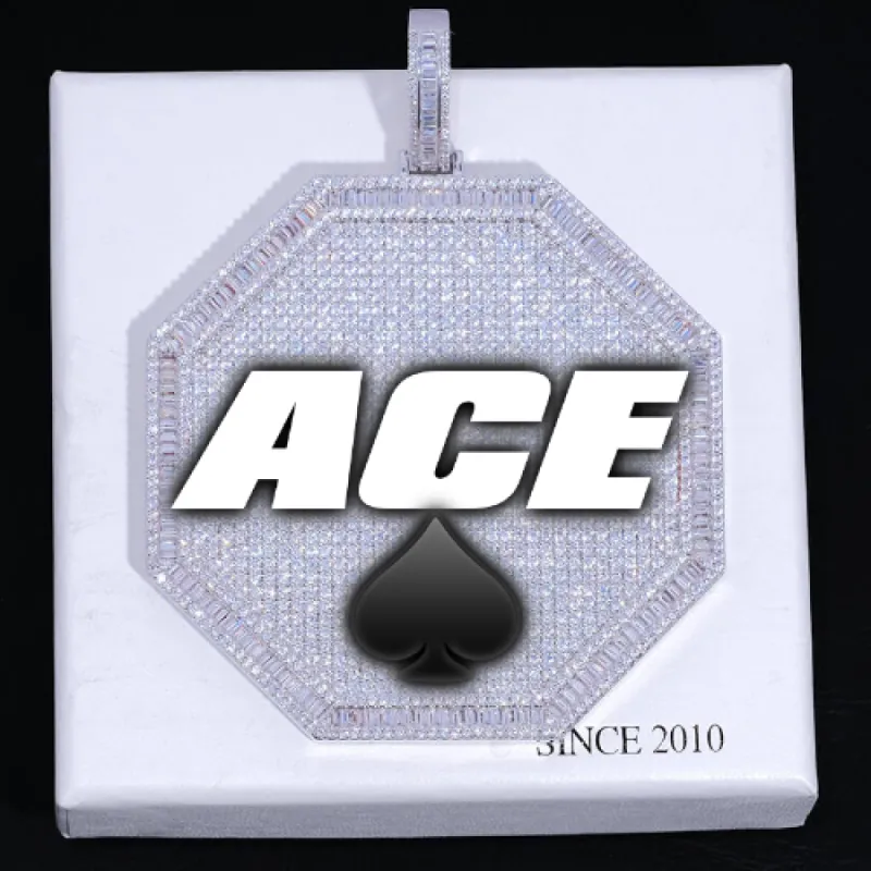 CUSTOM LETTER NECKLACE 3D BIG OCTAGON sold by The GUU Shop