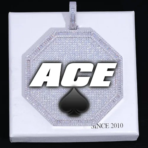 CUSTOM LETTER NECKLACE 3D BIG OCTAGON sold by The GUU Shop