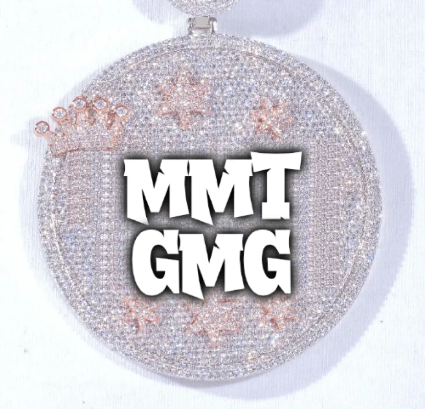 CUSTOM LETTER NECKLACE 3D BIG CROWN DISC sold by The GUU Shop