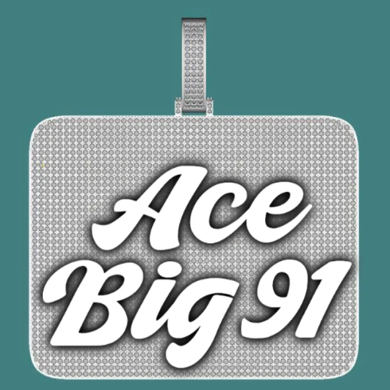 CUSTOM LETTER NECKLACE 3D BIG SQUARE sold by The GUU Shop