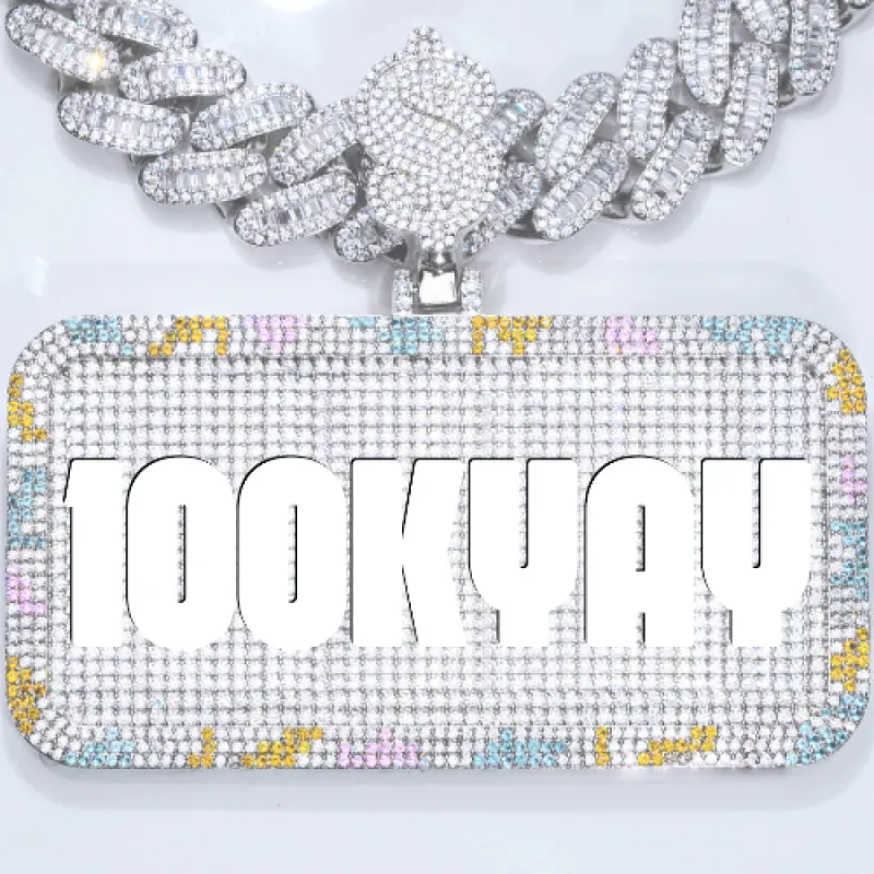 CUSTOM LETTER NECKLACE 3D COLORFUL SQUARE sold by The GUU Shop