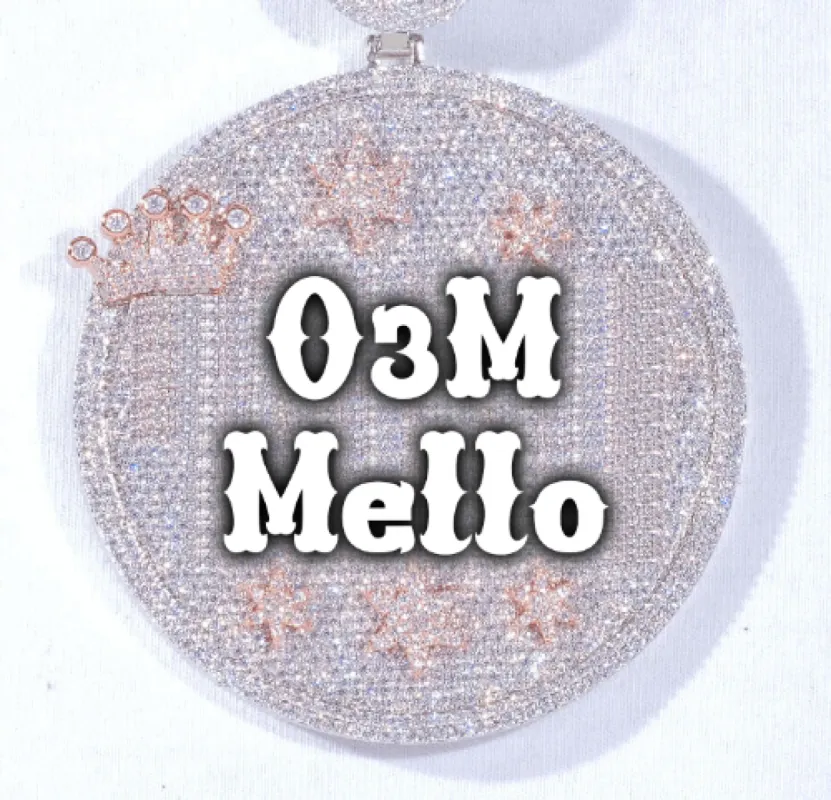 CUSTOM LETTER NECKLACE 3D BIG CROWN DISC sold by The GUU Shop