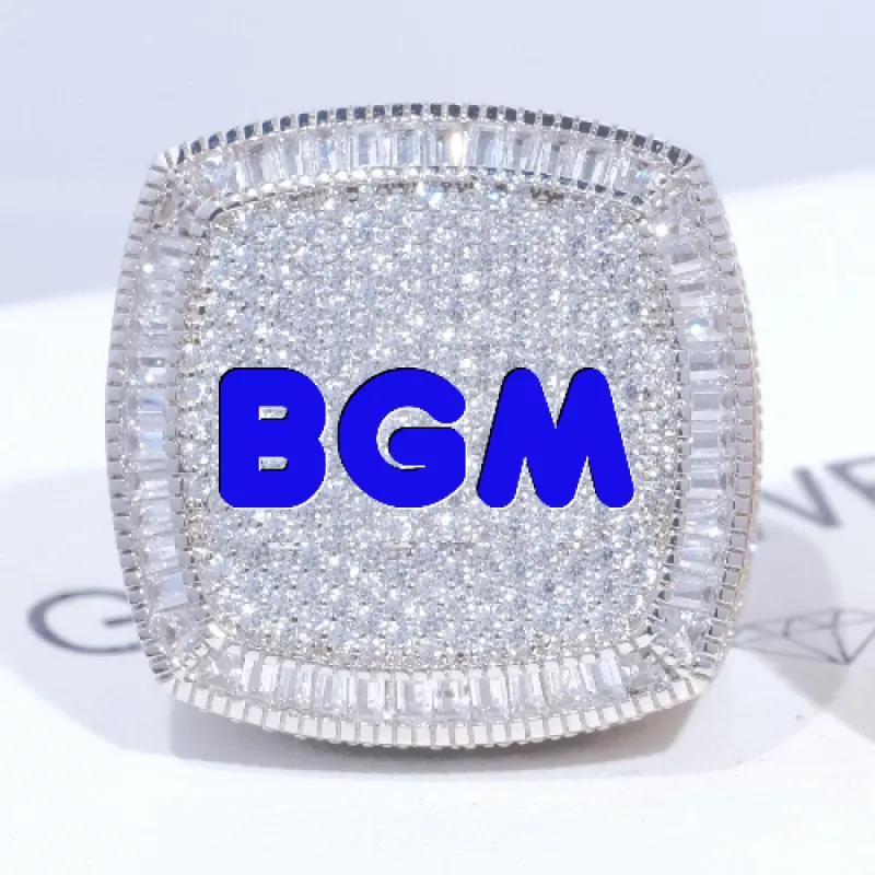 CUSTOM LETTER 3D ICED RING sold by The GUU Shop