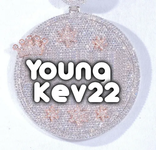 CUSTOM LETTER NECKLACE 3D BIG CROWN DISC sold by The GUU Shop