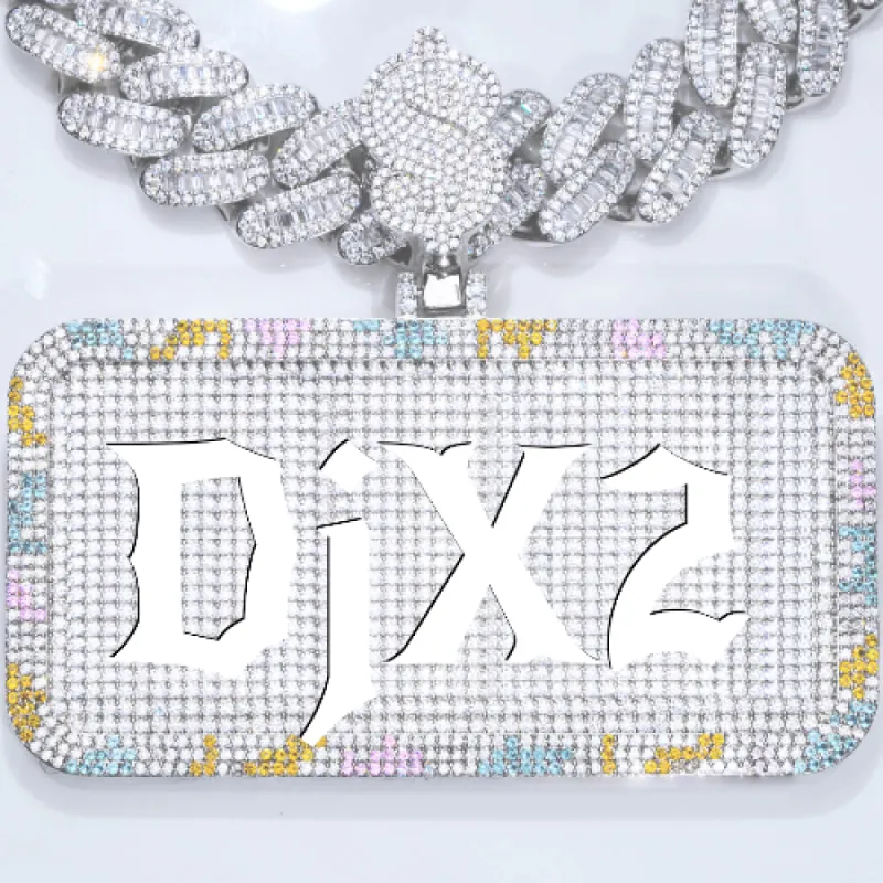 CUSTOM LETTER NECKLACE 3D COLORFUL SQUARE sold by The GUU Shop