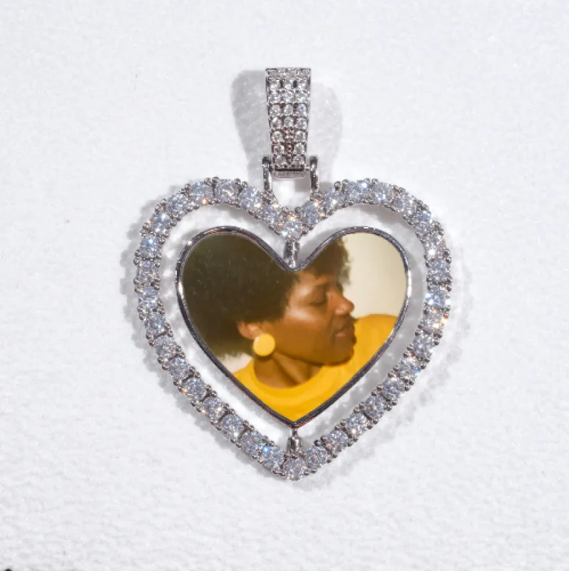 3D Spinning 2-Faced Heart Custom Picture Pendant sold by The GUU Shop