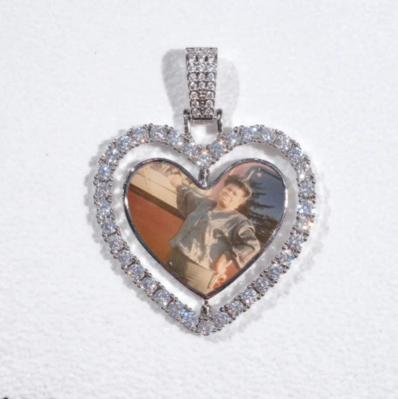 3D Spinning 2-Faced Heart Custom Picture Pendant sold by The GUU Shop