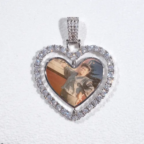 3D Spinning 2-Faced Heart Custom Picture Pendant sold by The GUU Shop