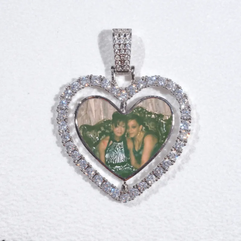 3D Spinning 2-Faced Heart Custom Picture Pendant sold by The GUU Shop