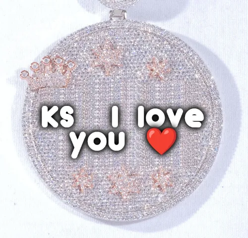 CUSTOM LETTER NECKLACE 3D BIG CROWN DISC sold by The GUU Shop