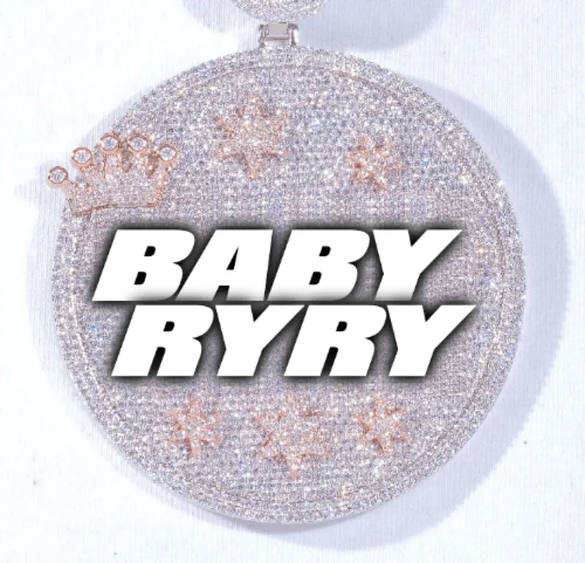 CUSTOM LETTER NECKLACE 3D BIG CROWN DISC sold by The GUU Shop