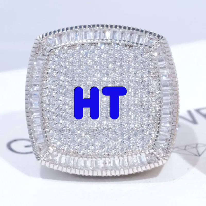 CUSTOM LETTER 3D ICED RING sold by The GUU Shop