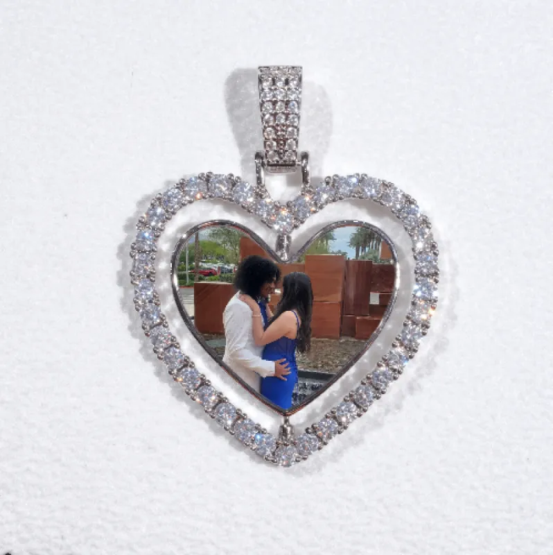 3D Spinning 2-Faced Heart Custom Picture Pendant sold by The GUU Shop