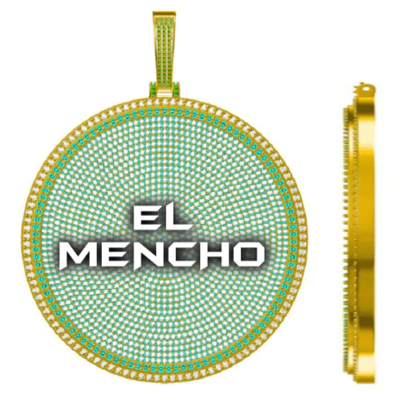 CUSTOM LETTER NECKLACE 3D BIG DISC sold by The GUU Shop