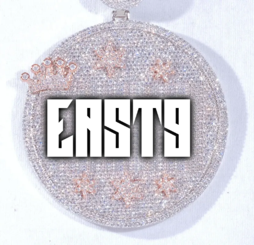 CUSTOM LETTER NECKLACE 3D BIG CROWN DISC made by The GUU Shop