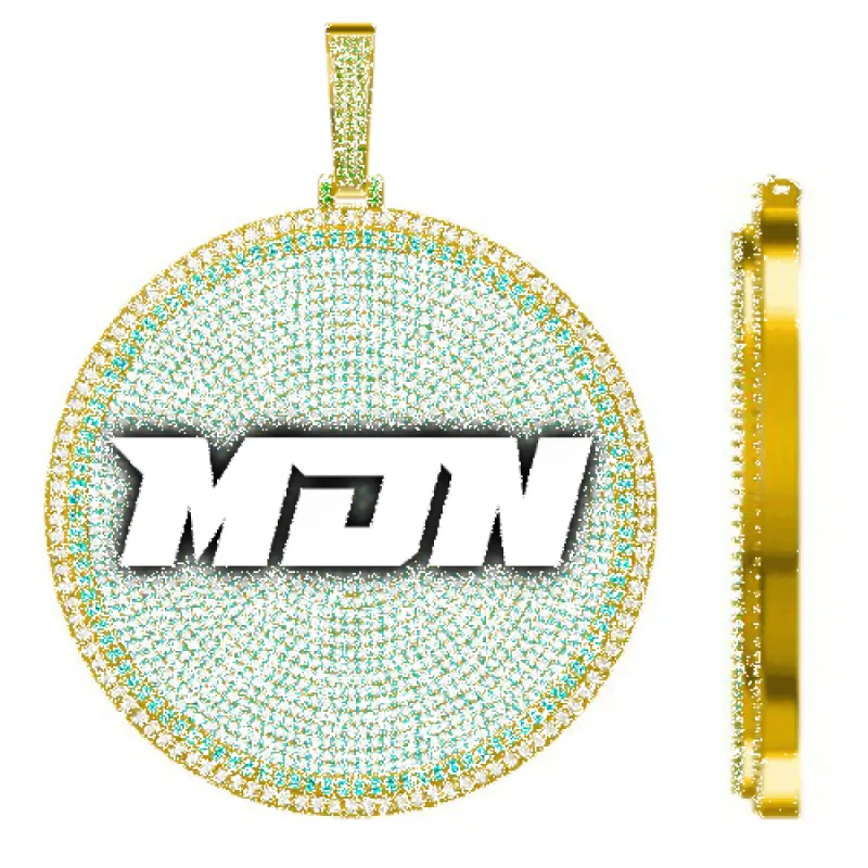 CUSTOM LETTER NECKLACE 3D BIG DISC made by The GUU Shop