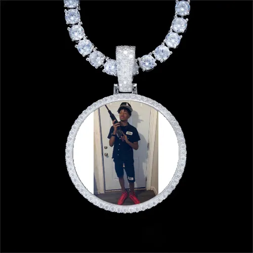 925S & VVS Moissanite 3D Circle Custom Picture Pendant sold by The GUU Shop