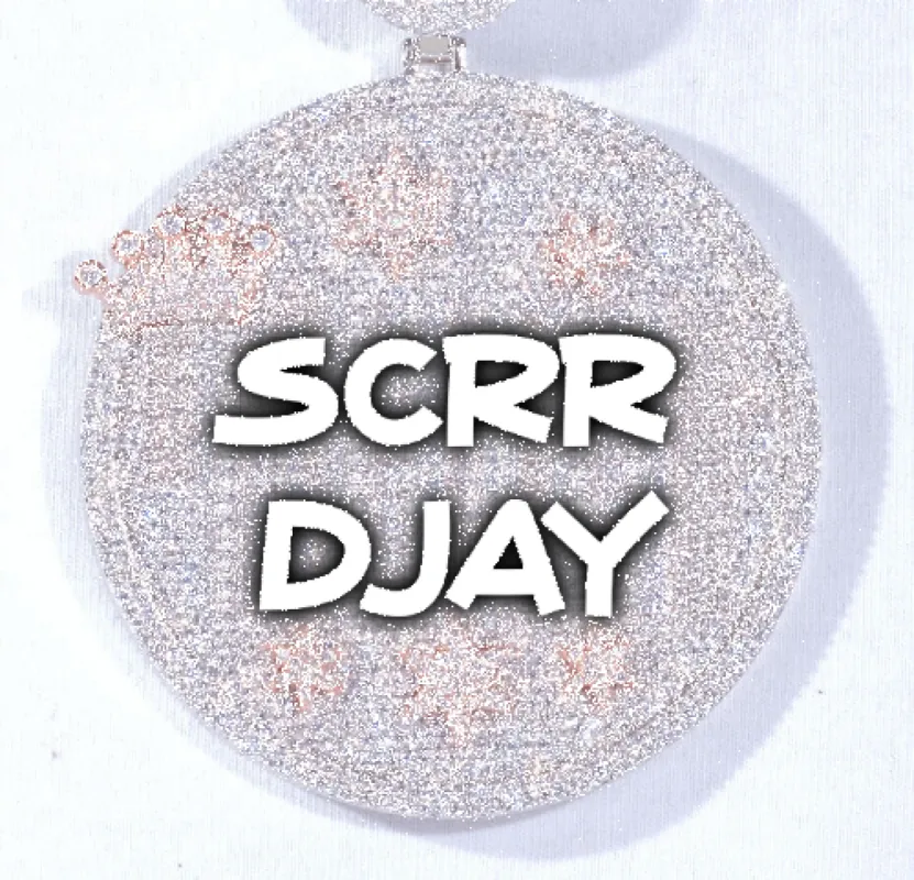 CUSTOM LETTER NECKLACE 3D BIG CROWN DISC made by The GUU Shop