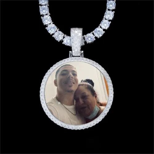 925S & VVS Moissanite 3D Circle Custom Picture Pendant sold by The GUU Shop