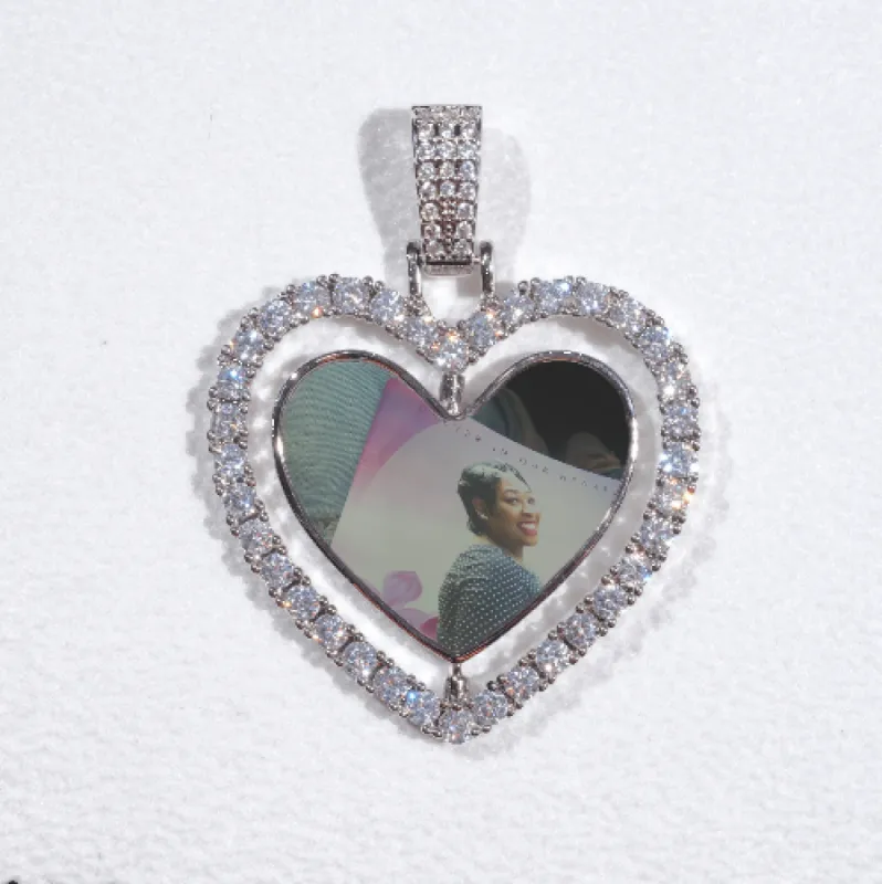 3D Spinning 2-Faced Heart Custom Picture Pendant sold by The GUU Shop