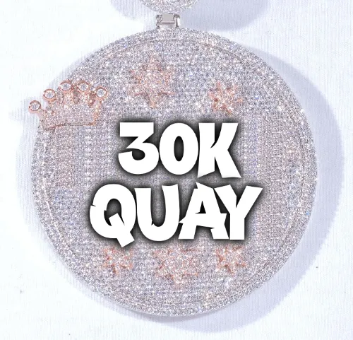 CUSTOM LETTER NECKLACE 3D BIG CROWN DISC sold by The GUU Shop