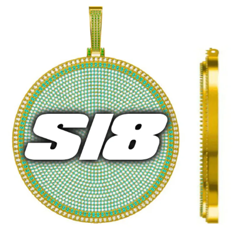 CUSTOM LETTER NECKLACE 3D BIG DISC sold by The GUU Shop