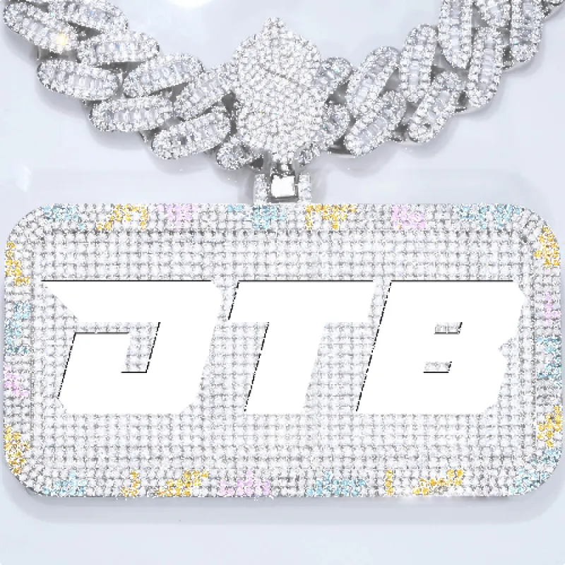 CUSTOM LETTER NECKLACE 3D COLORFUL SQUARE sold by The GUU Shop