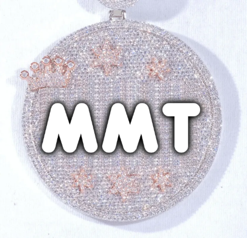 CUSTOM LETTER NECKLACE 3D BIG CROWN DISC sold by The GUU Shop