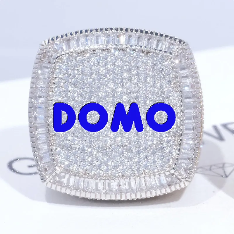 CUSTOM LETTER 3D ICED RING sold by The GUU Shop