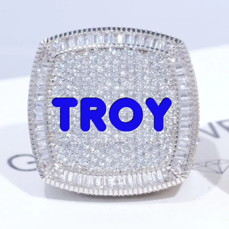 CUSTOM LETTER 3D ICED RING sold by The GUU Shop