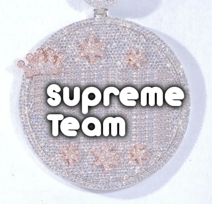 CUSTOM LETTER NECKLACE 3D BIG CROWN DISC sold by The GUU Shop