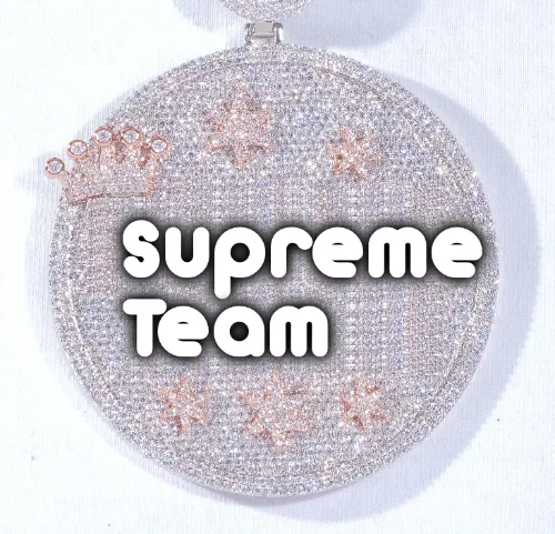 CUSTOM LETTER NECKLACE 3D BIG CROWN DISC sold by The GUU Shop