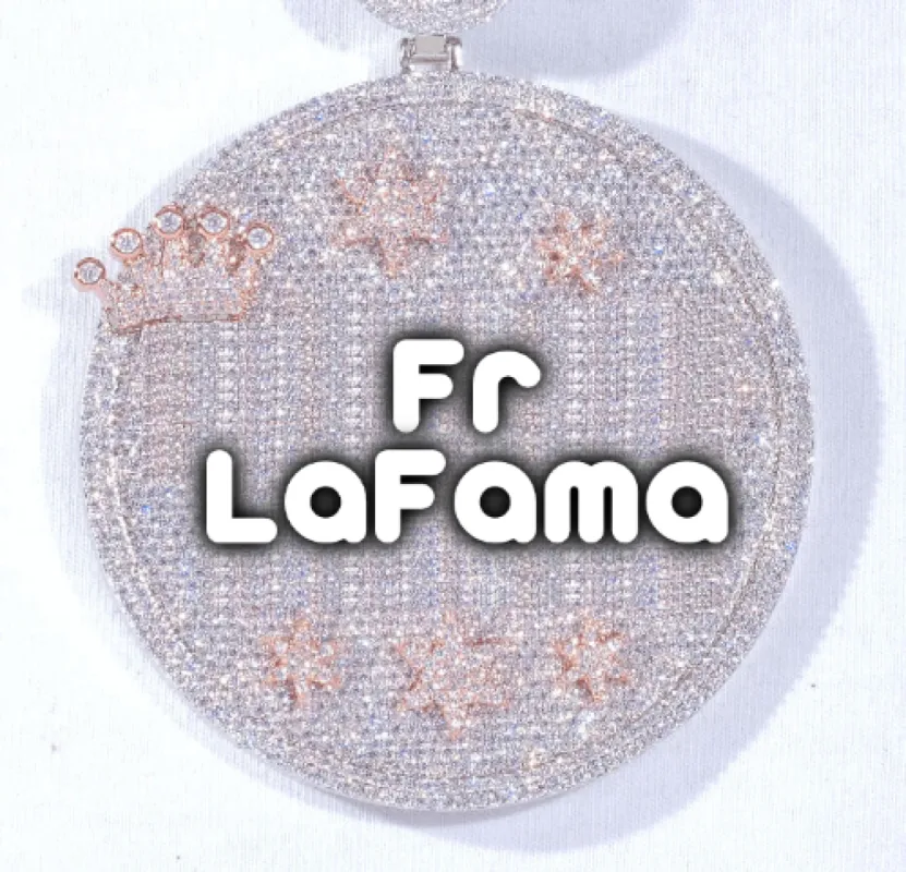 CUSTOM LETTER NECKLACE 3D BIG CROWN DISC sold by The GUU Shop