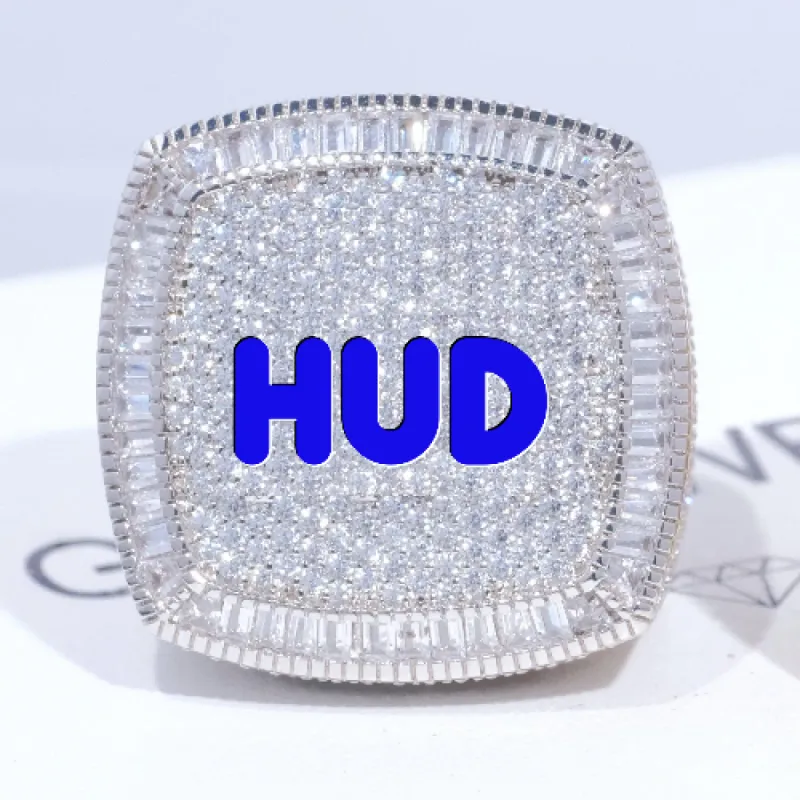 CUSTOM LETTER 3D ICED RING sold by The GUU Shop