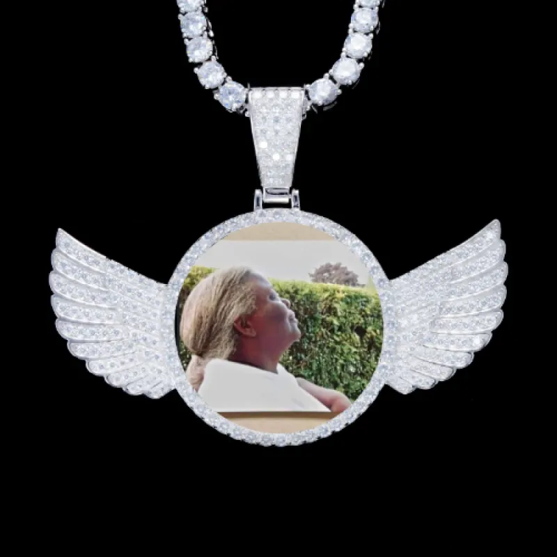 925S & VVS Moissanite 3D Wing Custom Picture Pendant sold by The GUU Shop