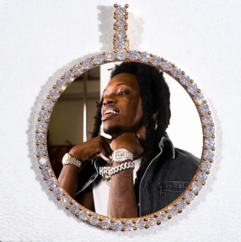 LARGE 3D CIRCLE CUSTOM PICTURE PENDANT sold by The GUU Shop