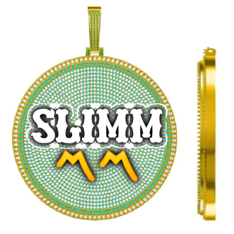 CUSTOM LETTER NECKLACE 3D BIG DISC sold by The GUU Shop