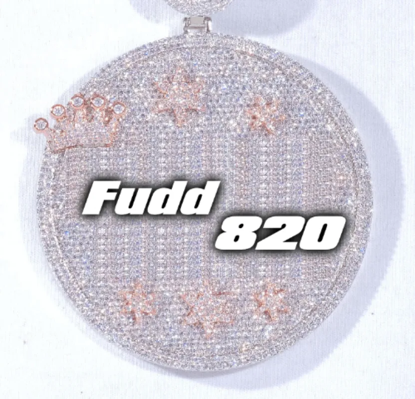 CUSTOM LETTER NECKLACE 3D BIG CROWN DISC sold by The GUU Shop