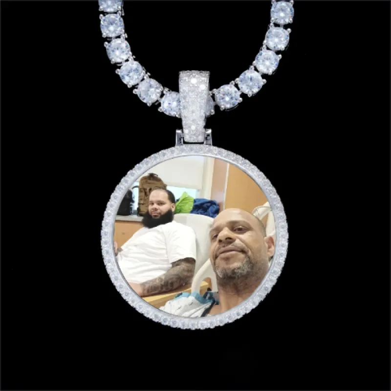 925S & VVS Moissanite 3D Circle Custom Picture Pendant sold by The GUU Shop