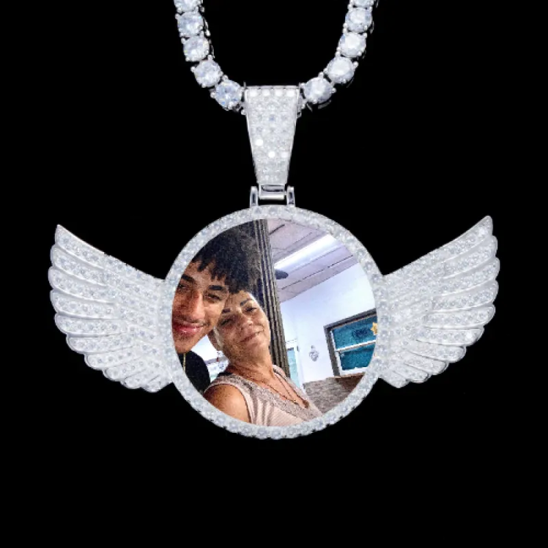 925S & VVS Moissanite 3D Wing Custom Picture Pendant sold by The GUU Shop
