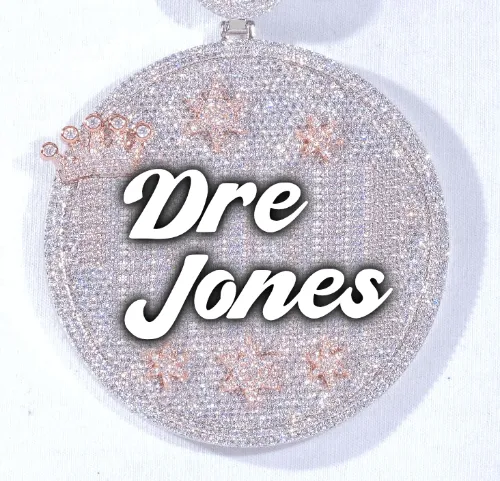 CUSTOM LETTER NECKLACE 3D BIG CROWN DISC sold by The GUU Shop