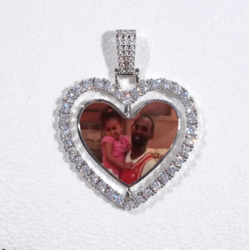 3D Spinning 2-Faced Heart Custom Picture Pendant sold by The GUU Shop
