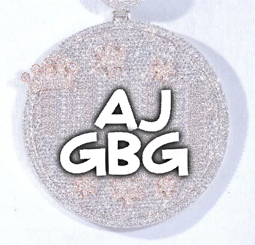 CUSTOM LETTER NECKLACE 3D BIG CROWN DISC sold by The GUU Shop