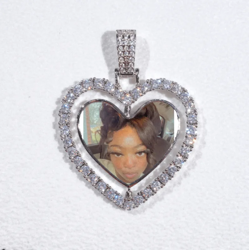 3D Spinning 2-Faced Heart Custom Picture Pendant sold by The GUU Shop