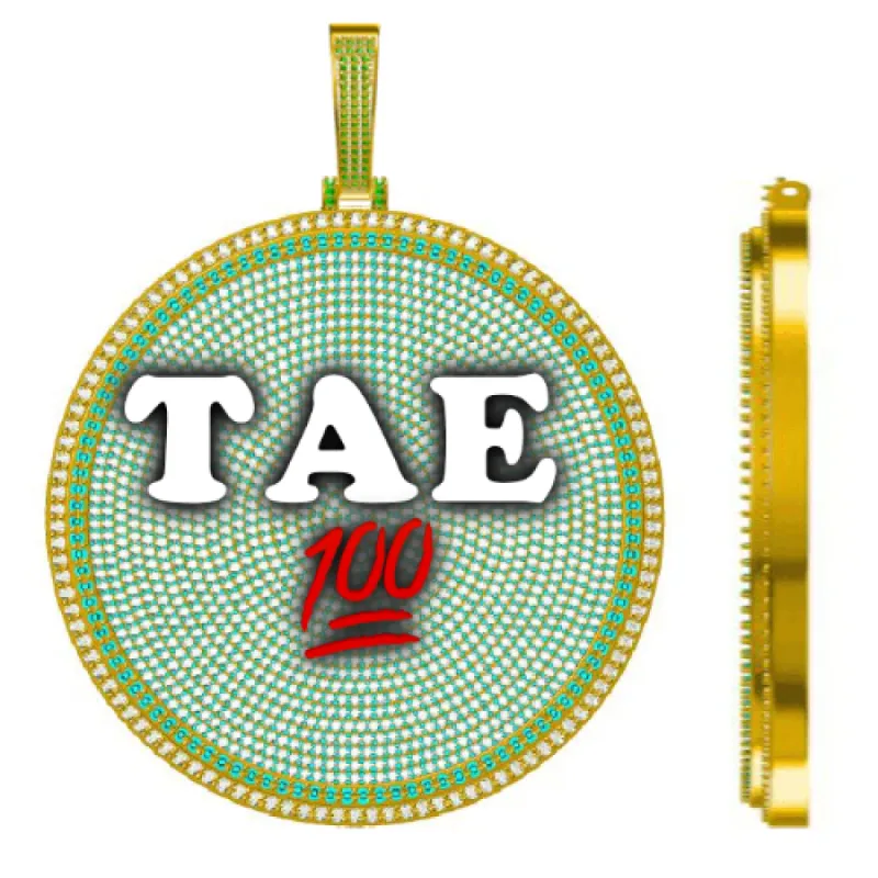 CUSTOM LETTER NECKLACE 3D BIG DISC sold by The GUU Shop