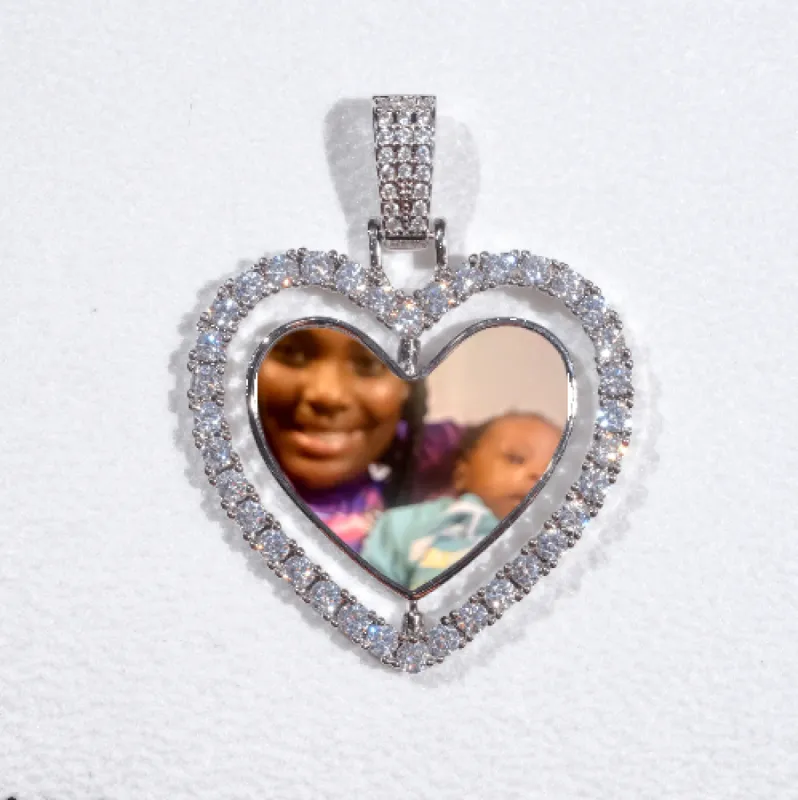 3D Spinning 2-Faced Heart Custom Picture Pendant sold by The GUU Shop