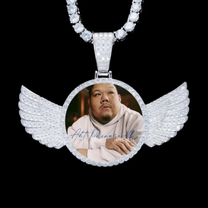 925S & VVS Moissanite 3D Wing Custom Picture Pendant sold by The GUU Shop